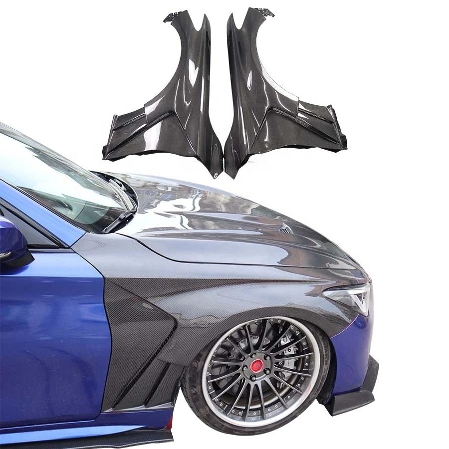 Ventilated Side Fenders for Q60s Coupe 2 Door Sedan-Semi-Carbon Fiber 100% Fit